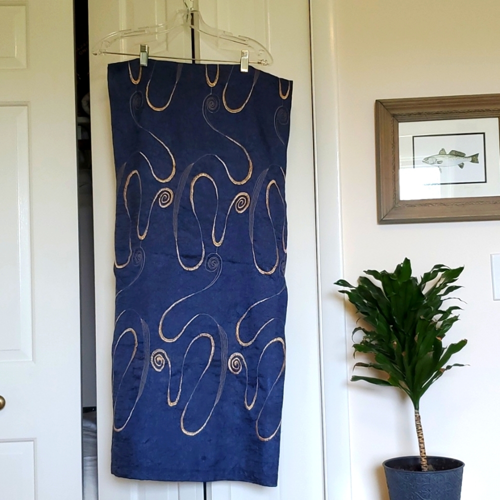 Navy and Gold Shower Curtain